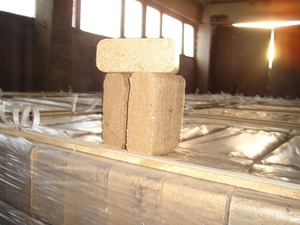 Compressed wood sawdust briquettes   $0